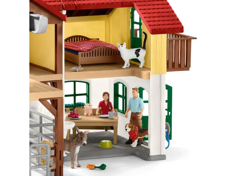 Schleich Spielfigurenset Farm World Bauernhaus mit Stall