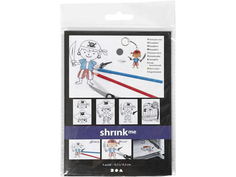 Creativ Company Schrumpffolie 10.5 x 14.5 cm Pirat, 4 Stück