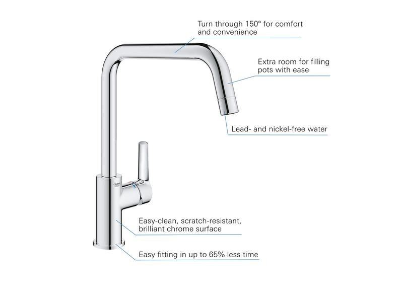 GROHE Küchenarmatur QuickFix Start Hoher Auslauf