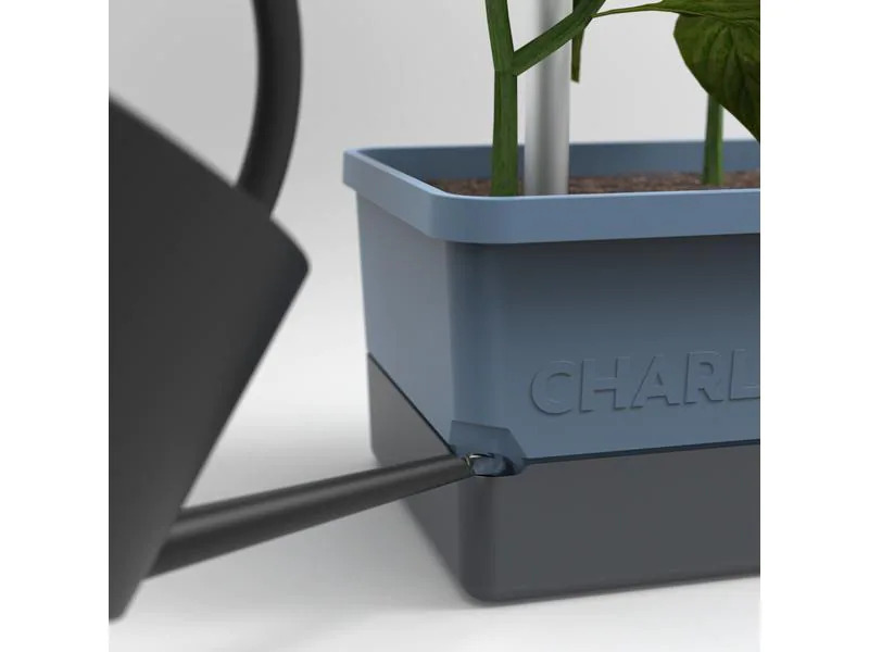 Gusta Garden Pflanzentopf CHARLY CHILI Starterset, 3-Teilig, Blaugrau