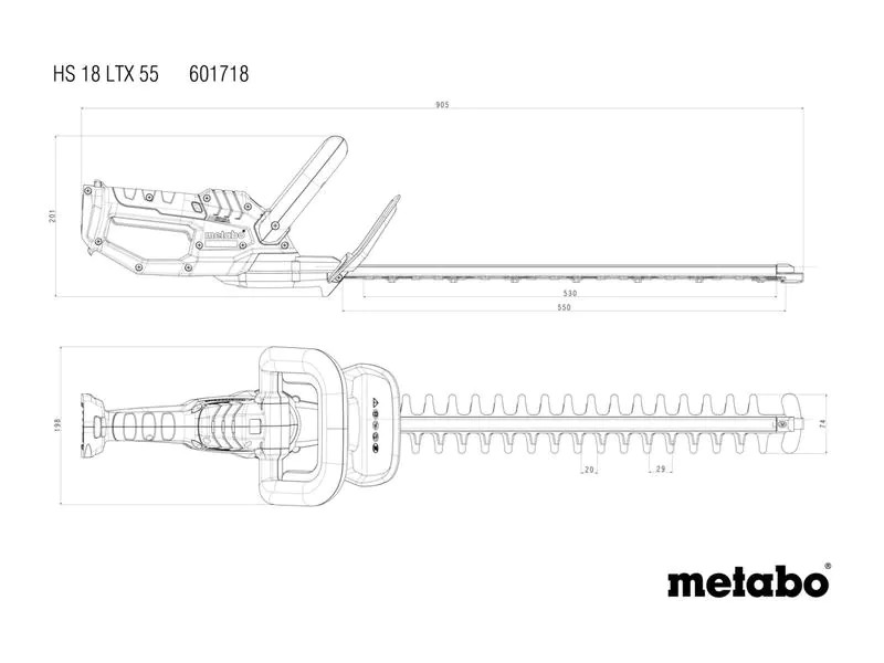 Metabo Akku-Heckenschere HS 18 LTX 55 Solo