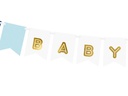 Partydeco Girlande Baby Boy 1.6 m, in Blau/Gold