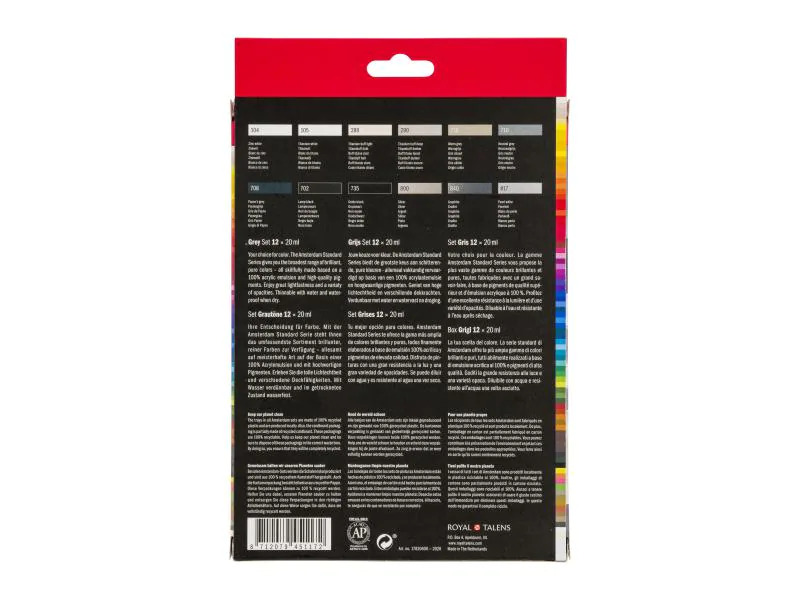Amsterdam Acrylfarbe Greys 12 Tuben à 20 ml