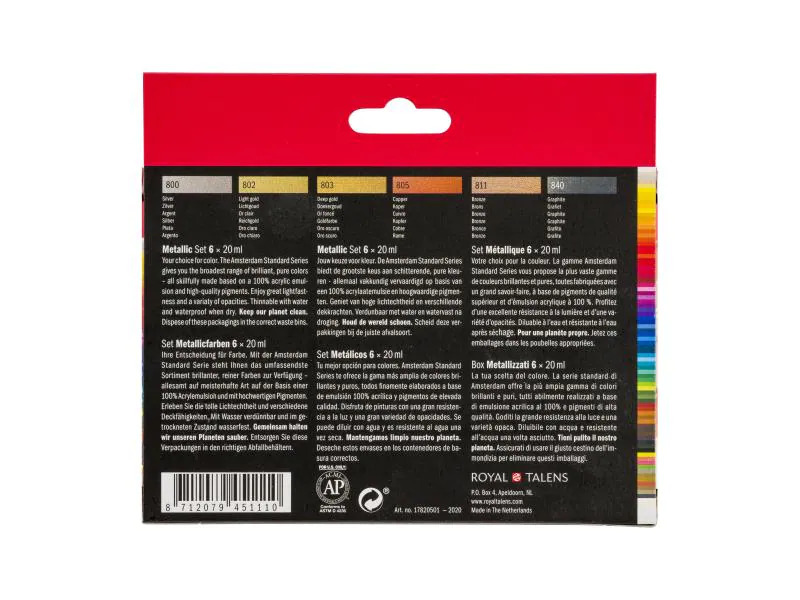 Amsterdam Acrylfarbe Metallic 6 Tuben à 20 ml