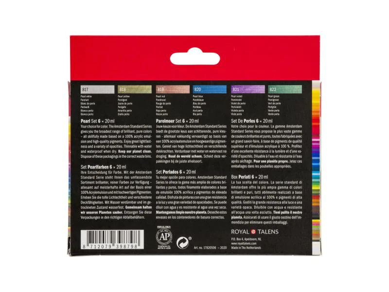Amsterdam Acrylfarbe Pearl 6 Tuben à 20 ml