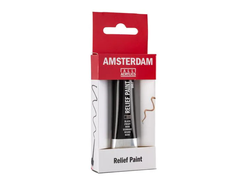Amsterdam Acrylfarbe Reliefpaint 20 ml, Schwarz