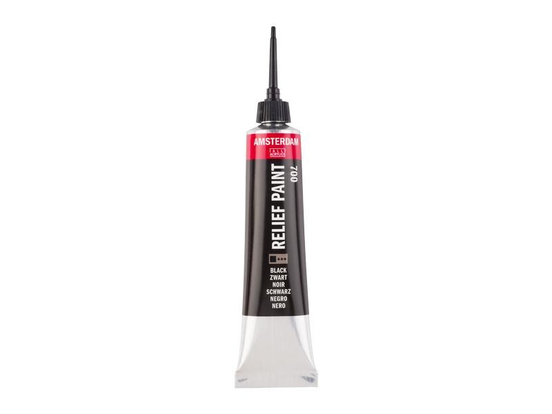 Amsterdam Acrylfarbe Reliefpaint 20 ml, Schwarz
