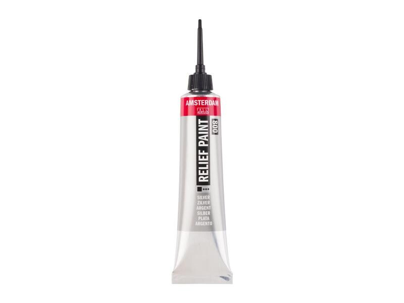 Amsterdam Acrylfarbe Reliefpaint 20 ml, Silber