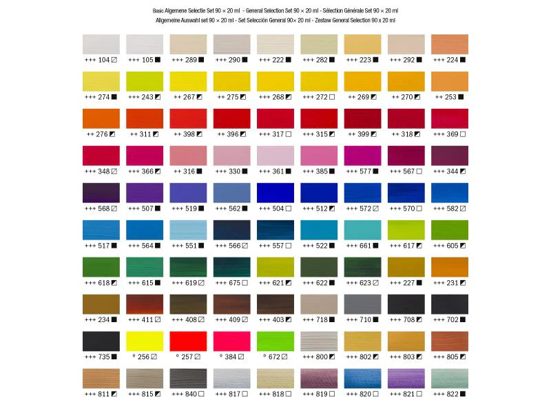 Amsterdam Acrylfarbe Standard 90 Tuben à 20 ml