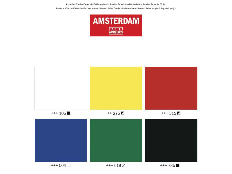Amsterdam Acrylfarbe Standard Serie Introset 1, 6 x 20 ml