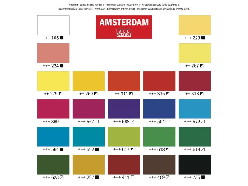 Amsterdam Acrylfarbe Standard Serie Introset 3, 24 x 20 ml
