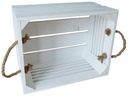 Holz Zollhaus Holzharasse mit Kordel Weiss, 30 x 38 cm