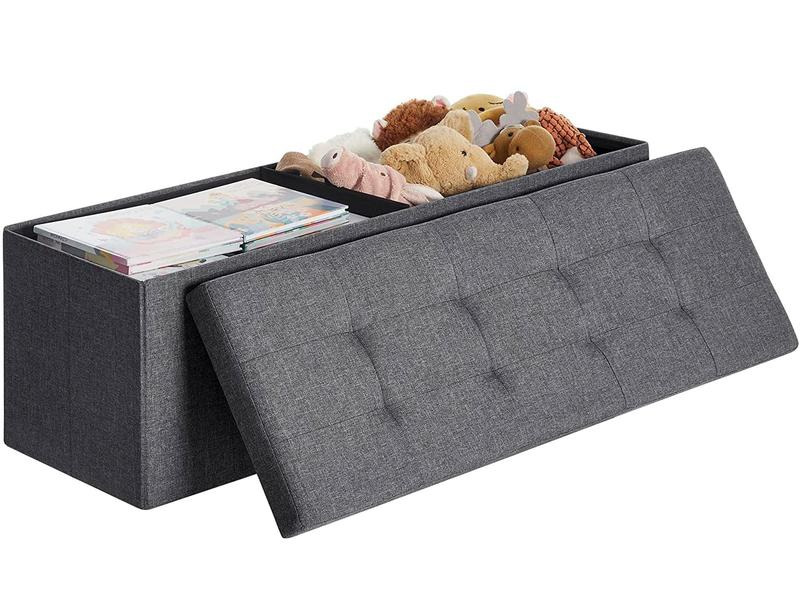 Songmics Polsterbank aus Leinen, Grau