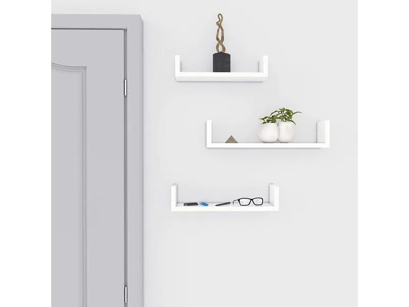 Songmics Wandregal u-förmig , Weiss
