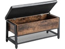 VASAGLE Bank mit Stauraum 100 x 47 cm, Braun/Schwarz