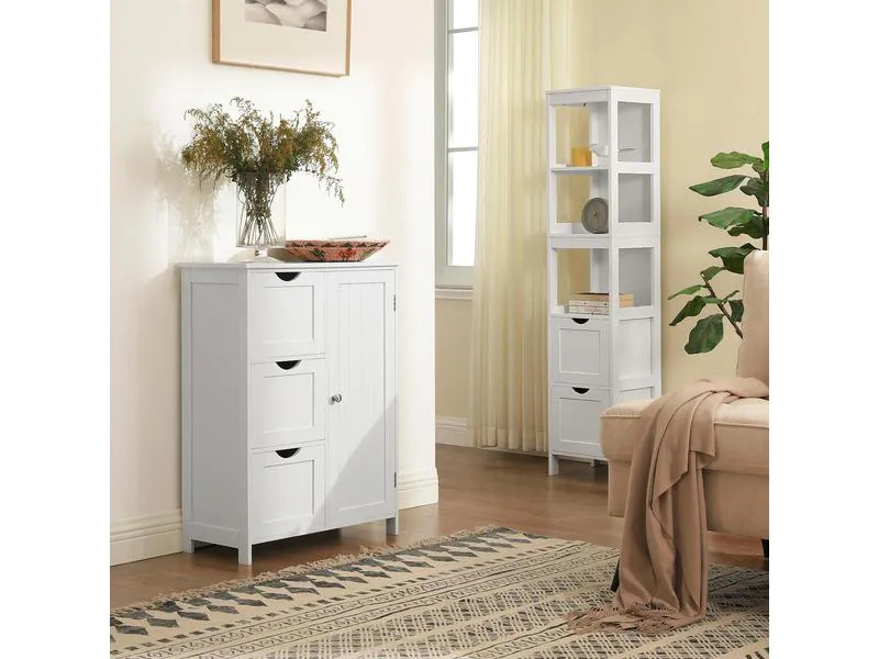 VASAGLE Kommode mit 3 Schubladen 60 x 81 cm, Weiss