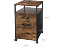 VASAGLE Rollcontainer aus Holz und Metall 41 x 45 cm, Braun/Schwarz