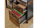 VASAGLE Rollcontainer aus Holz und Metall 41 x 45 cm, Braun/Schwarz