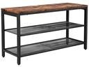 VASAGLE Schuhregal aus Holz und Eisen 30 x 80 cm, Braun/Schwarz