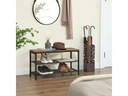 VASAGLE Schuhregal aus Holz und Eisen 30 x 80 cm, Braun/Schwarz