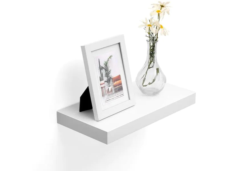 VASAGLE Wandregal aus Holz 40 cm, Weiss