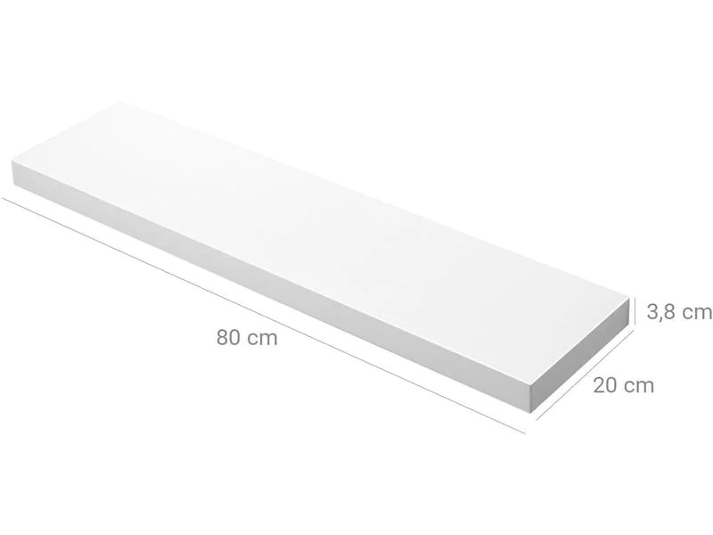 VASAGLE Wandregal aus Holz 80 cm, Weiss