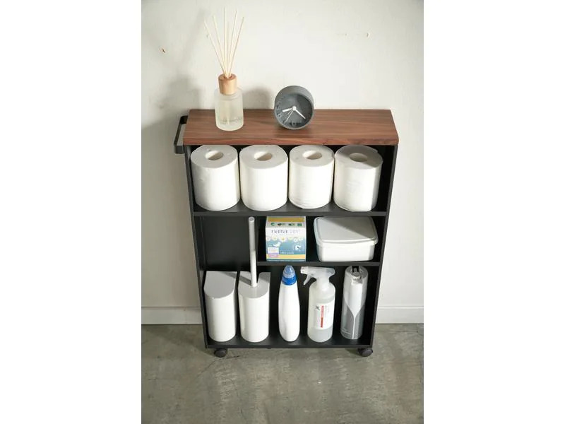 Yamazaki Badezimmerregal Tower 68 cm, Schwarz