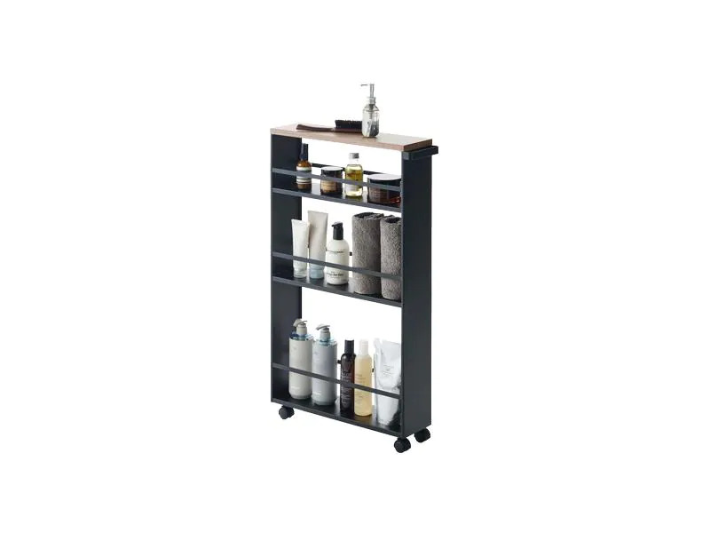 Yamazaki Küchenwagen Tower 80.5 x 47.5 cm, Schwarz