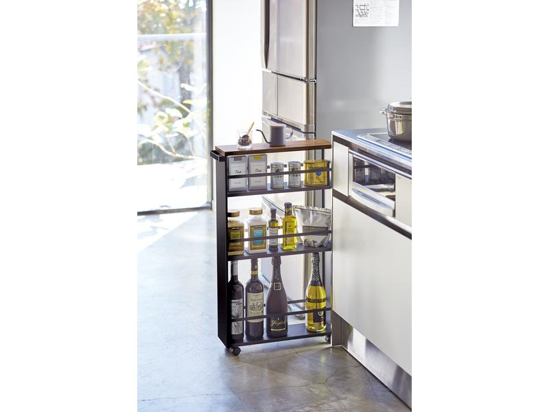Yamazaki Küchenwagen Tower 80.5 x 47.5 cm, Schwarz