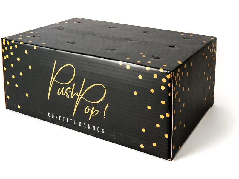 Partydeco Konfettikanone Push-Pop 1 Stück, Gold