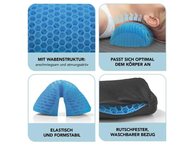 MAXXMEE Gelkissen 27 x 16.5 x 8.5 cm, Schwarz