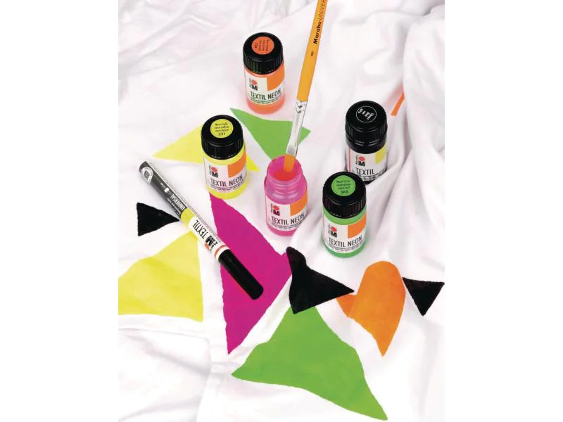 Marabu Textilfarbe Textil Neon UV 15 ml 4 Farben
