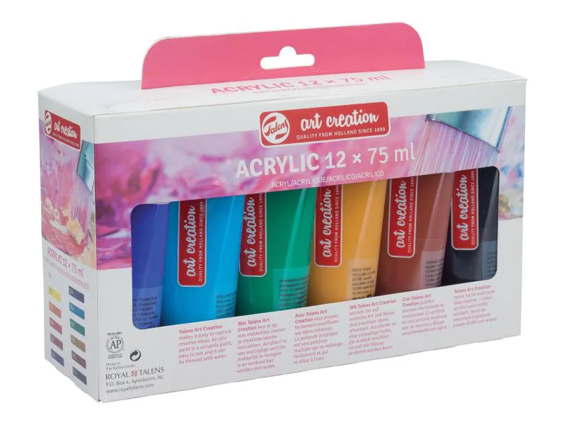 Talens Acrylfarbe 12er Set, Mehrfarbig