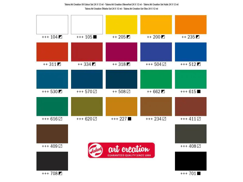 Talens Ölfarbe 24er Set, Mehrfarbig