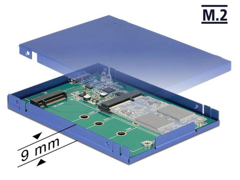 Delock 2.5-Einbaurahmen USB 3.1 für M.2/mSATA-Module