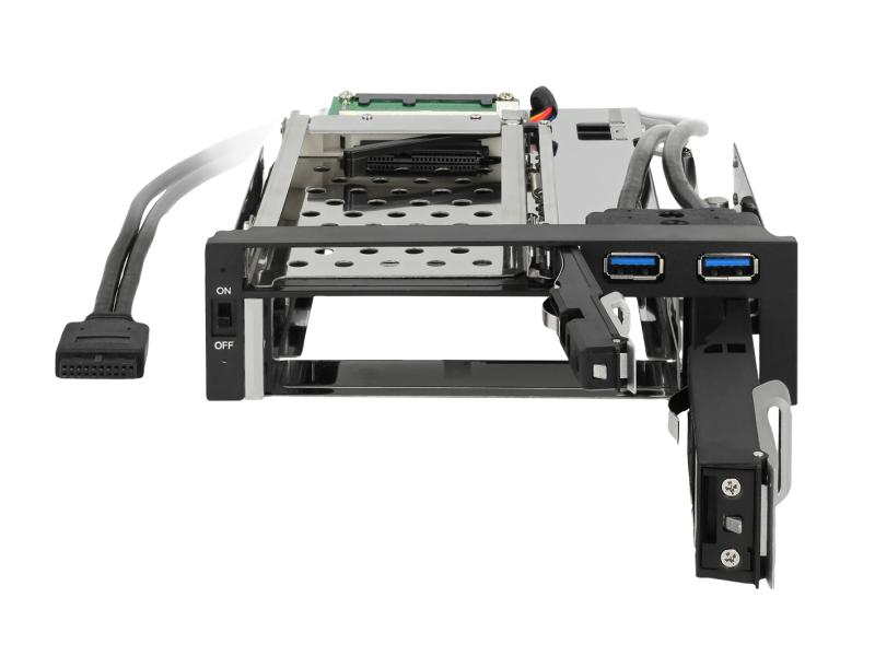 Delock 5.25-Einbaurahmen 1x3.5, 1x2.5, 2xUSB3 Ports , Hot-Swap
