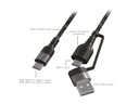 4smarts USB-Ladekabel USB-C -USB-A/C 1.5 m, monochrom, Textil