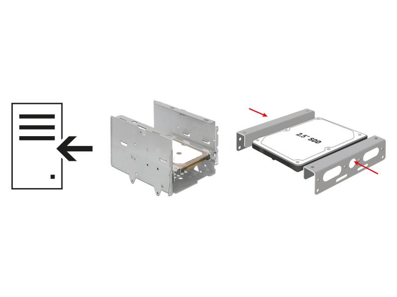 Delock Einbausatz 2.5″ zu 3.5″
