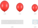 Partydeco Luftballon Herz Rot, 166 x 160 cm, 68 Ballons