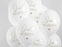 Partydeco Luftballon Just Married Weiss/Gold Ø 30 cm, 6 Stück