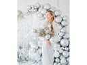 Partydeco Luftballon Rund Glossy 60 cm, Silber