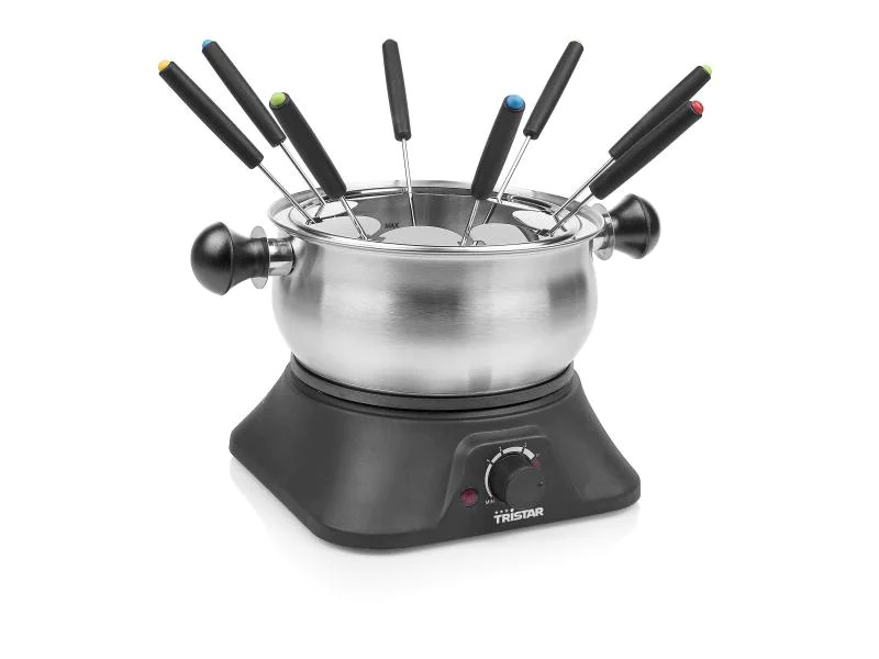 Tristar Fleischfondue-Set FO-1109 10 Teile, Edelstahl/Schwarz