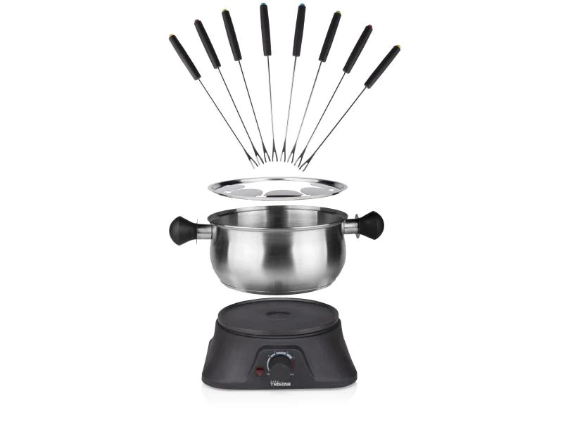 Tristar Fleischfondue-Set FO-1109 10 Teile, Edelstahl/Schwarz