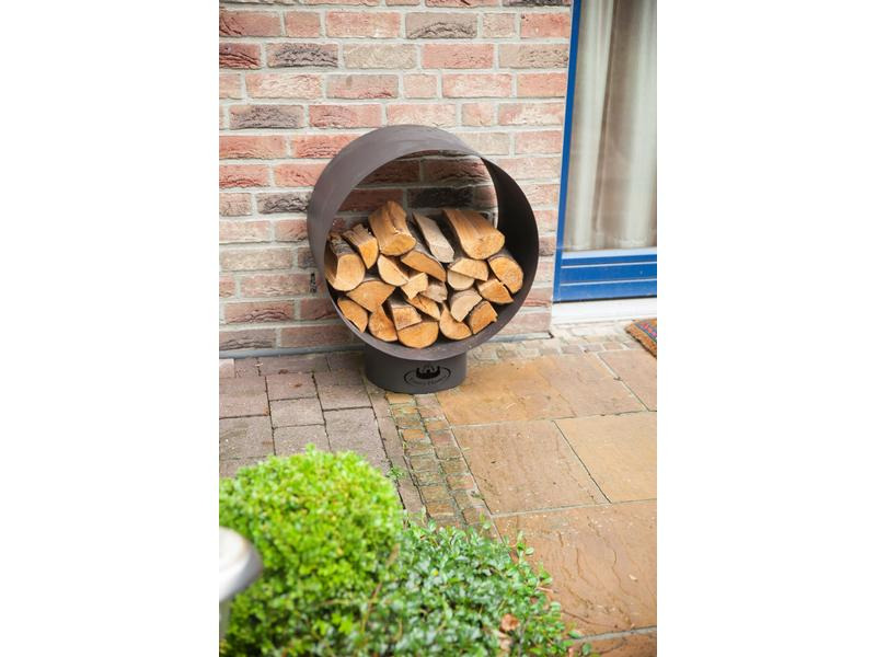 Esschert Design Holzregal Rund, Stahl