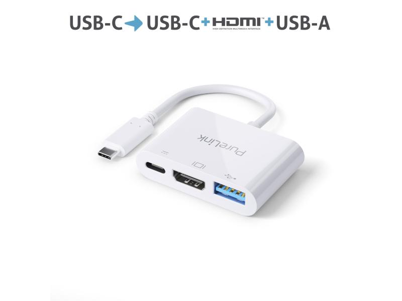 PureLink Multiport Adapter IS270 USB-C - HDMI &amp; USB-A3.1, weiss