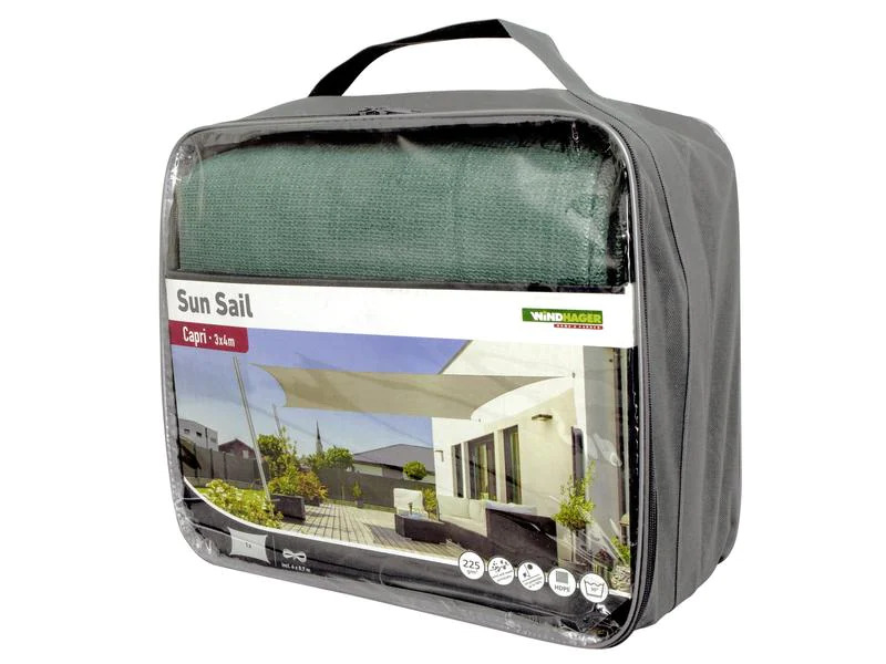 Windhager Sonnensegel Capri, 300 x 400 cm, Rechteck, Grau