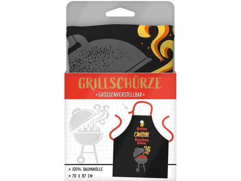 Sheepworld Kochschürze Grillen, Chillen, Bierchen killen Schwarz