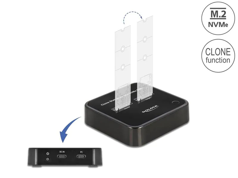 Delock Docking- und Klonstation für 2x M.2 NVMe