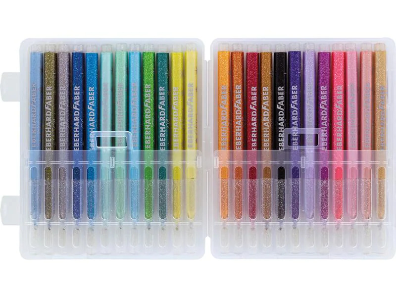 Eberhard Faber Fasermaler Glitter 24 Stück, Mehrfarbig