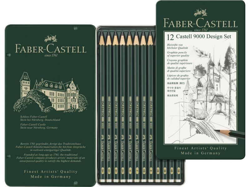 Faber-Castell Bleistift Castell 9000 5B-5H 12 Stück
